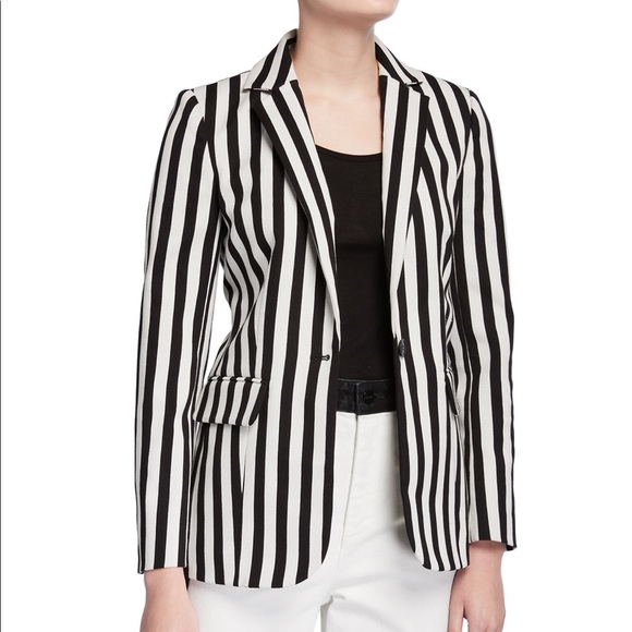 FRAME Classic Blazer in Noir Multi Stripe - Picture 6 of 9